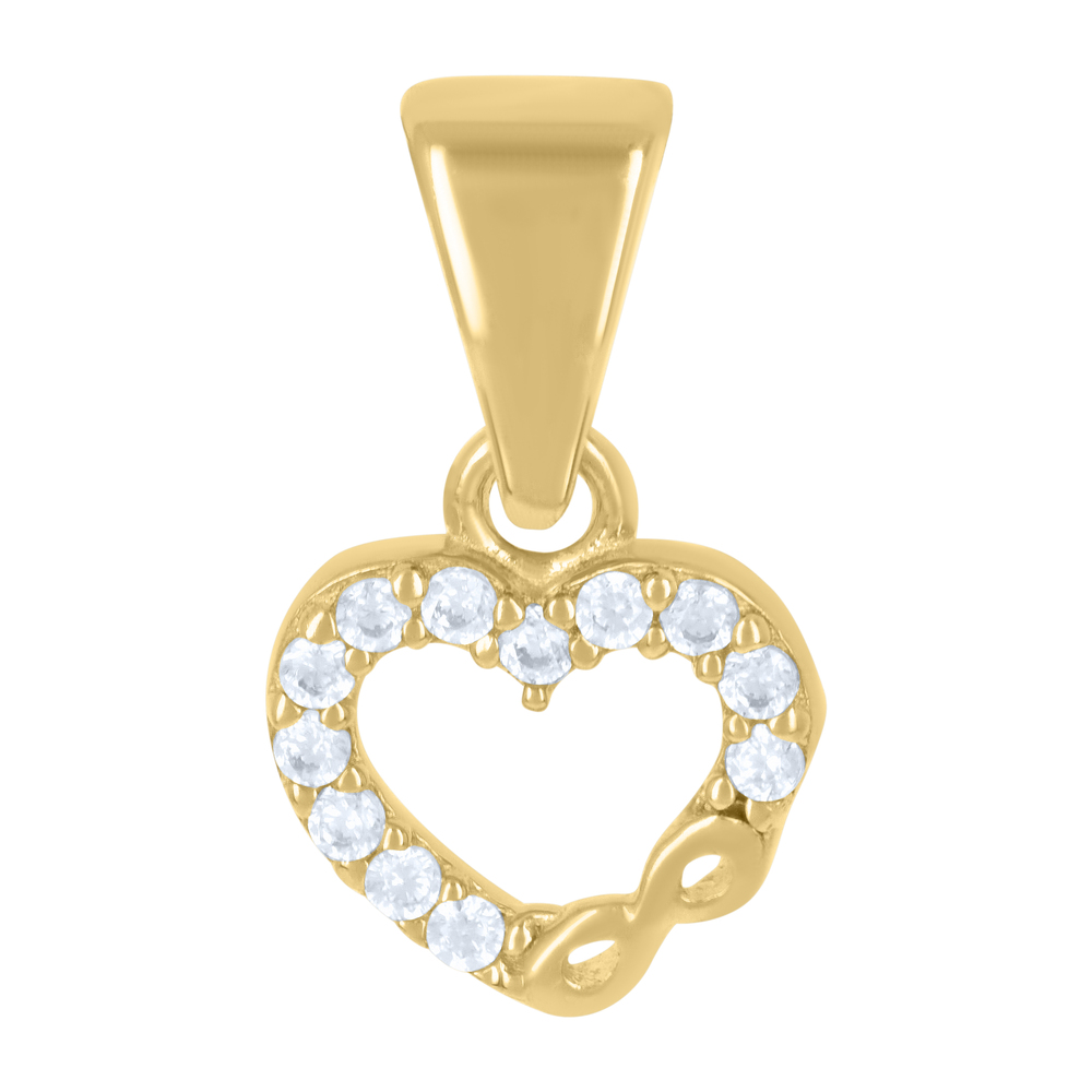10kt 10k Yellow Gold Womens Cubic-Zirconia Infinity Heart Charm Pendant